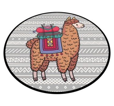Lama with decorations  animal mat - TenStickers