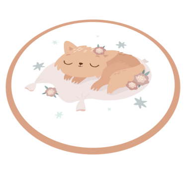 Cat sleeping bedroom carpet - TenStickers