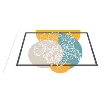 MODERN FLORAL ACCENT vinyl rug flowers - TenStickers