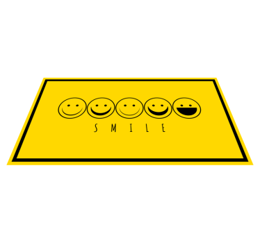 Yellow smile emoticon teenage rugs for bedrooms - TenStickers