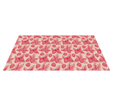 Vintage beige raspberries flower rug - TenStickers