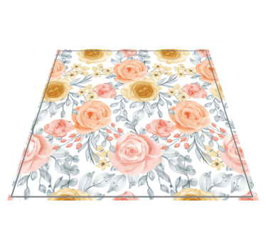 Vinyl rug flowers in floral pink hues - TenStickers