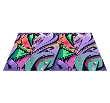 Colourful graffiti street art texture rug - TenStickers