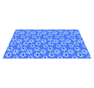 Azure Blossom Emblem vinyl rug flowers - TenStickers