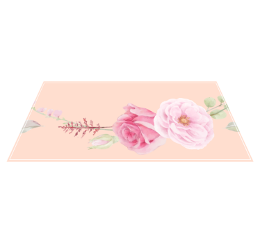 Blush Pink Blooms vinyl rug flowers - TenStickers