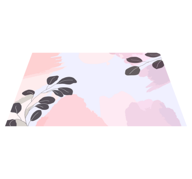 Watercolor stains with leaves flower rug - TenStickers