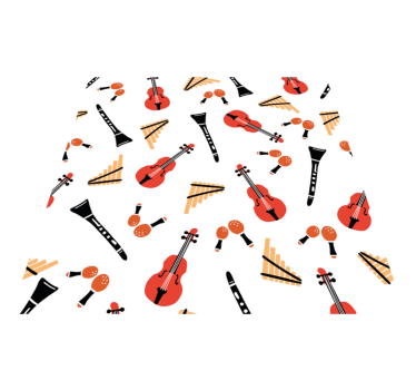 Vinyl rug with musical instrument patterns - TenStickers