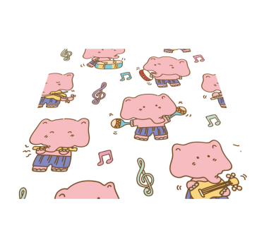 Musical Elephants Theme vinyl rug - TenStickers