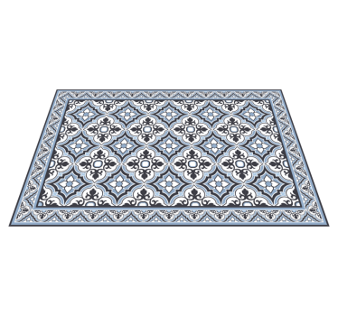 FLORAL GEO PATTERN marble vinyl rug - TenStickers