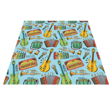 Vinyl rug cheerful musical instruments design - TenStickers