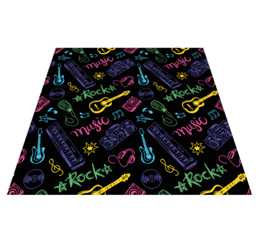 Colorful Music Theme vinyl rug - TenStickers