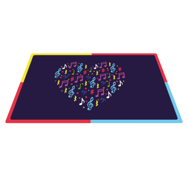 Vinyl rug colorful musical heart - TenStickers
