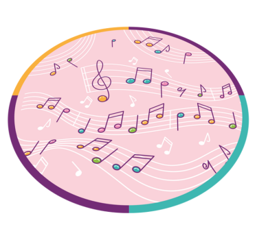 Musical Notes Motif teenage bedroom vinyl rug - TenStickers
