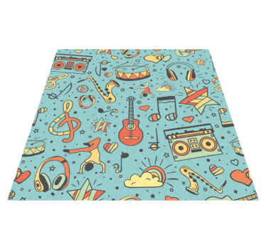 Musical Symbols Playful vinyl rug - TenStickers
