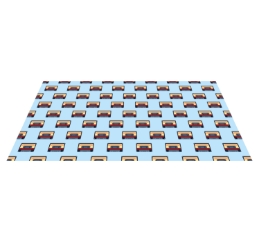 Retro Cassette Patterns vinyl rug - TenStickers