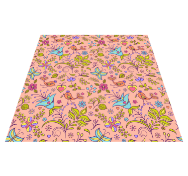 Vinyl rug flowers floral spring design - TenStickers