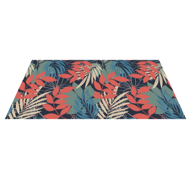 Vibrant Leaf Pattern vinyl rug flowers - TenStickers