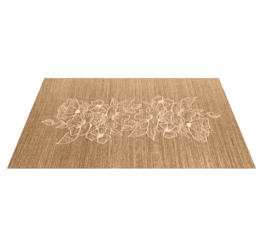 Brown texture flower rug - TenStickers