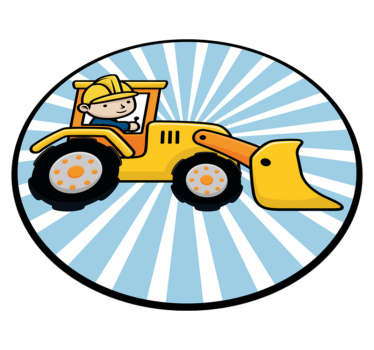 Cartoon excavator working kids vinyl carpet - TenStickers