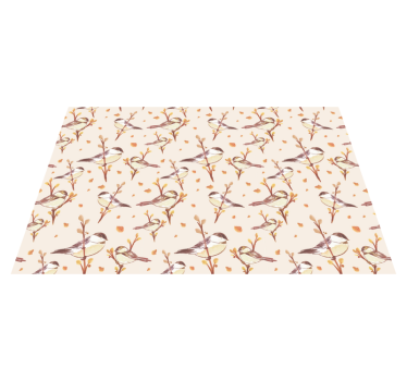 Enchanting Bird Motifs vinyl rug flowers - TenStickers