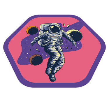 Space Explorer Journey star vinyl rug - TenStickers
