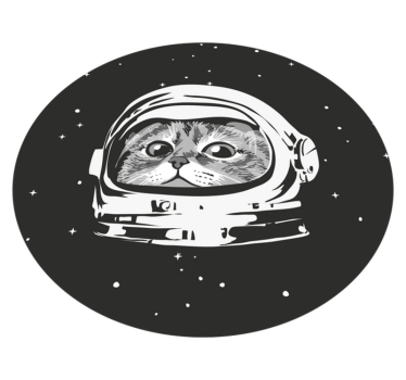 Space Cat Adventure kids vinyl rug - TenStickers