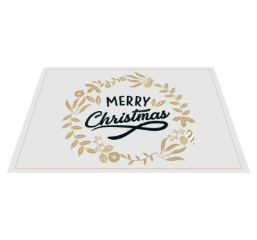 Floral Embroidery Christmas Christmas rug - TenStickers