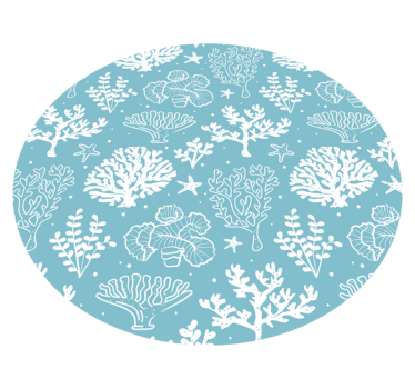 Coral reef motif vinyl rug flowers - TenStickers
