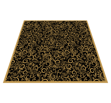 Elegant swirls pattern vinyl rug flowers - TenStickers