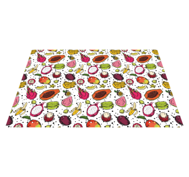 TROPICAL FRUIT PATTERN vinyl rug flowers - TenStickers