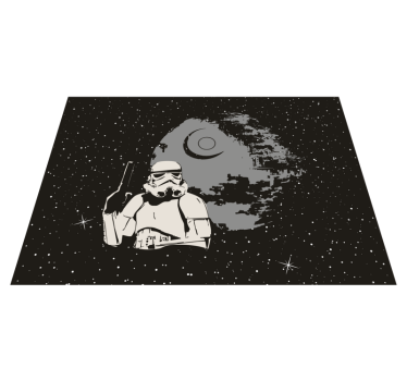 Space Stormtrooper Scene vinyl rug - TenStickers