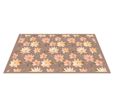 Floral Motif Array vinyl rug flowers - TenStickers