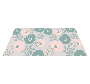 Floral Leaf Element vinyl rug flowers - TenStickers