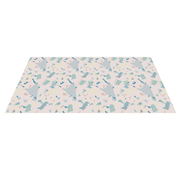 Pastel abstract shapes marble vinyl rug - TenStickers