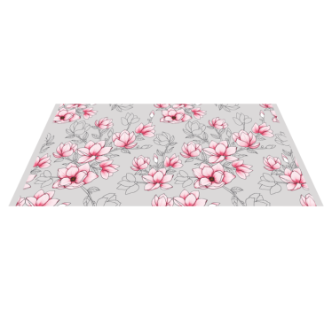 PINK BLOSSOM PATTERN vinyl rug flowers - TenStickers