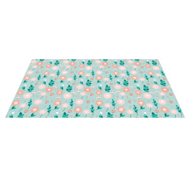 Floral Spring Pattern vinyl rug flowers - TenStickers
