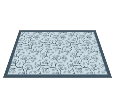 Botanical Silhouette Pattern vinyl rug flowers - TenStickers