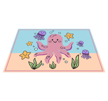 Ocean Friends Illustration kids vinyl rug - TenStickers