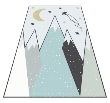 Mountainous Night Sky kids vinyl rug - TenStickers