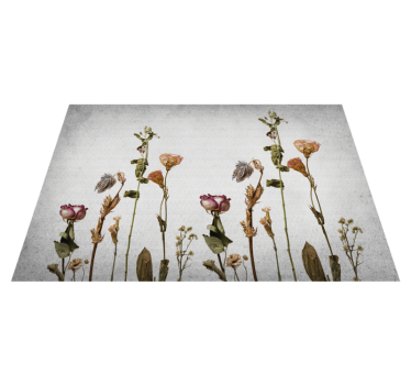 Botanical Imagery vinyl rug flowers - TenStickers