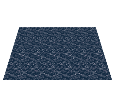 Floral Navy Elegance vinyl rug flowers - TenStickers