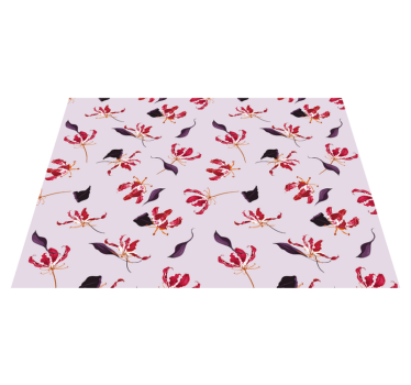 Floral Motif Elegance vinyl rug flowers - TenStickers