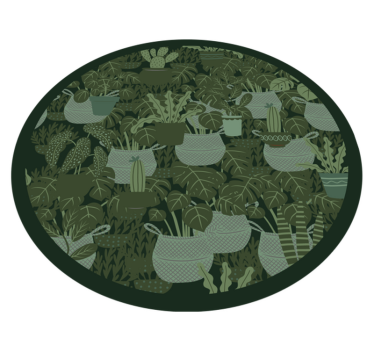 Dark Moss flower vinyl floo  carpet - TenStickers