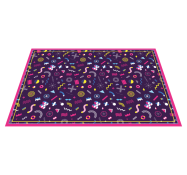 Memphis gaming pattern retro rug - TenStickers