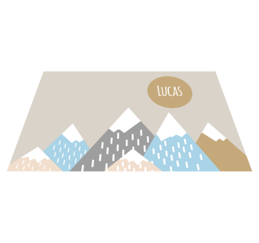 "Boho" mountains illustration kids carpet - TenStickers