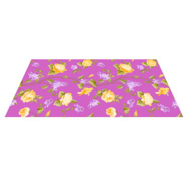 Floral Blossom Pattern vinyl rug flowers - TenStickers