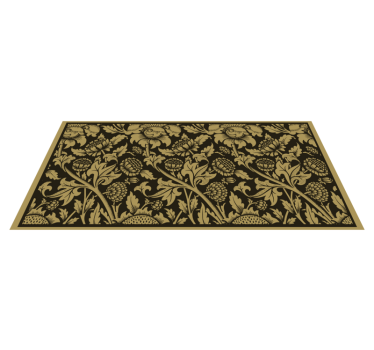 Botanical Pattern Accent vinyl rug flowers - TenStickers