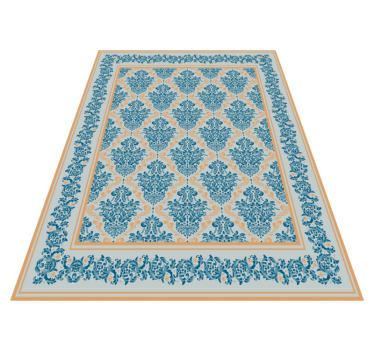 Elegant floral baroque  entrance hall vinyl rug - TenStickers
