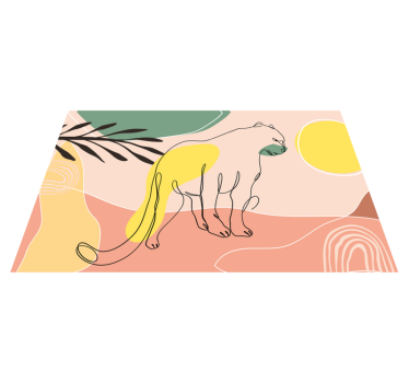 Hand drawn panther animal print rugs - TenStickers