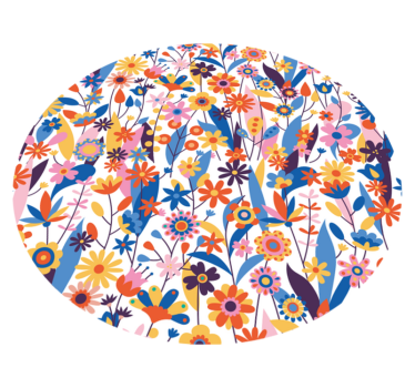 Multicolored Flowers vinyl rug - TenStickers
